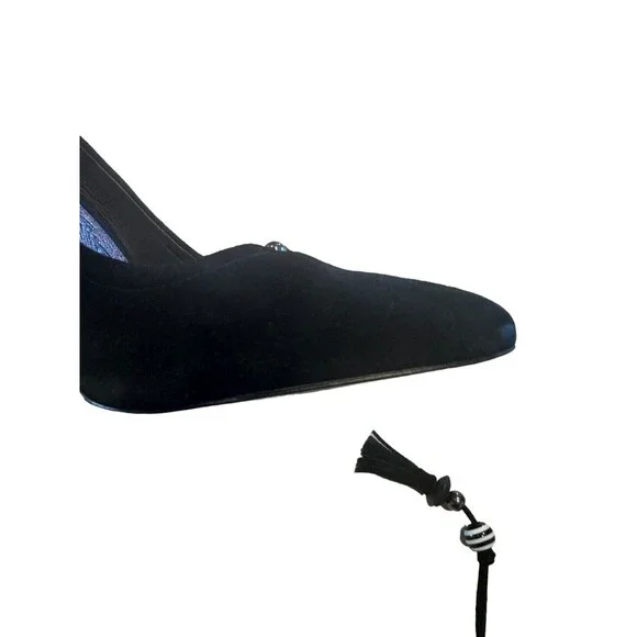 Brian Atwood Hanna Black Suede Heels Pumps Size 10 - Picture 10 of 12